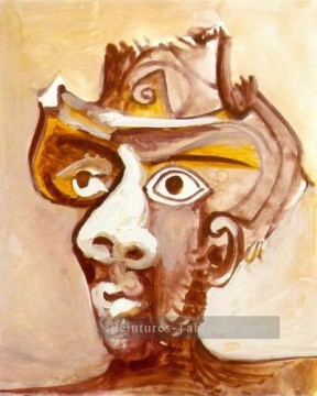 Tete d Man au chapeau 1971 cubiste Pablo Picasso Peinture à l'huile